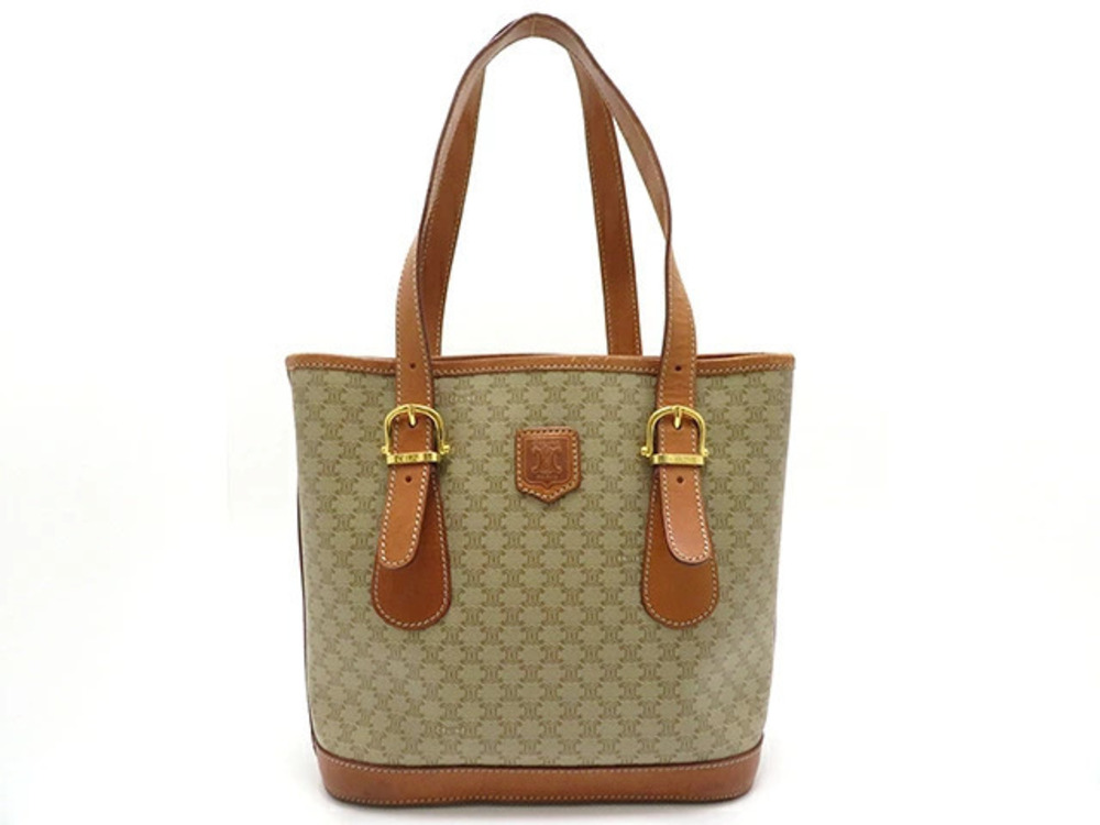 Celine bag shoulder tote Macadam Beige Cream brown calfskin